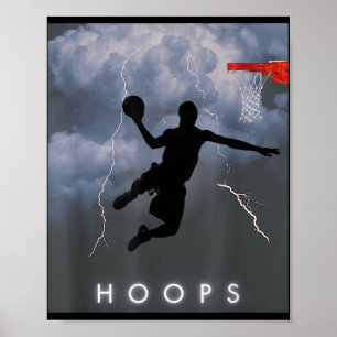 Electric Dunk Storm Basketball Hoops Shirt  Poster