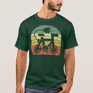 Electric E Bike Electronic Bicyclist Vintage Retro T-Shirt