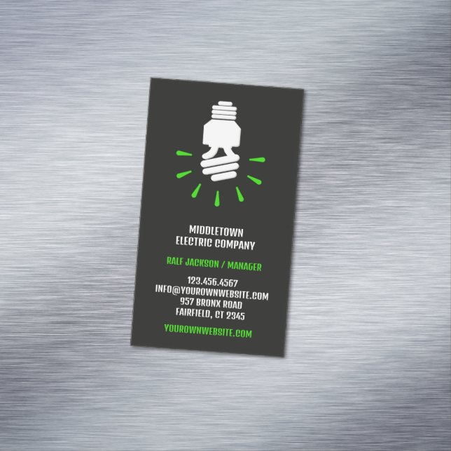 Electric Eco Bulb Magnetic Business Card (In Situ)