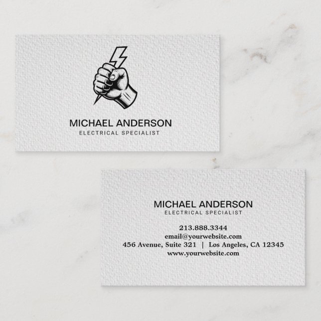 Electric Electrical Electrician Professional  Business Card (Front/Back)