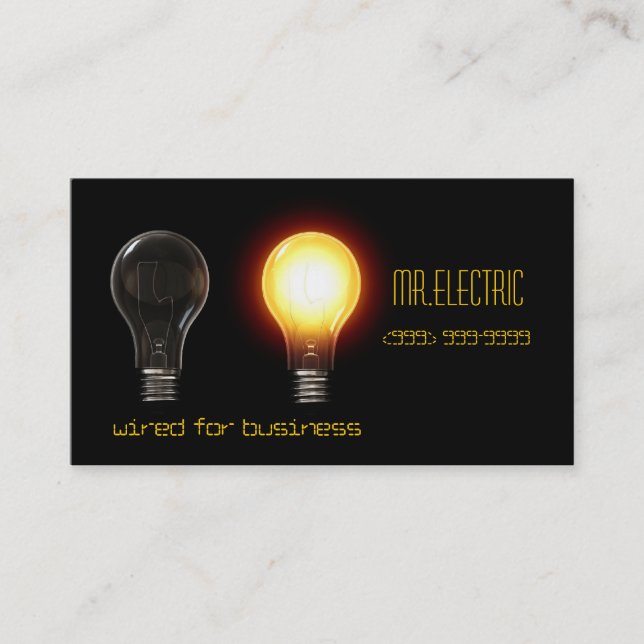 Electric, Electrician Business Card (Front)