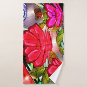 Electric Elegance in Rose Bath Towel