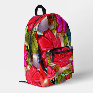 Electric Elegance in Rose  Printed Backpack