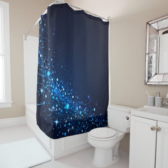 Electric Elegance: Neon Blue sparkles Bathroom  (In Situ)