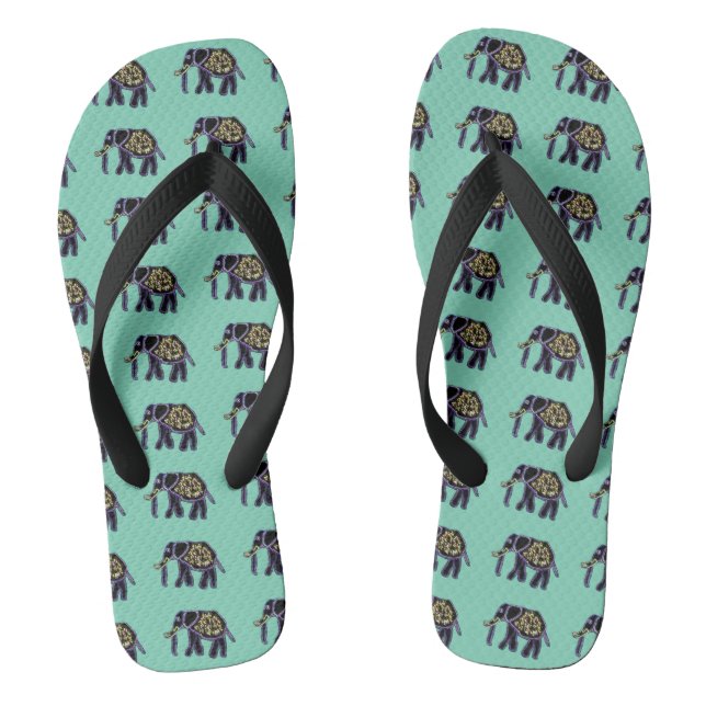 Electric Elephants Flip Flops (Footbed)
