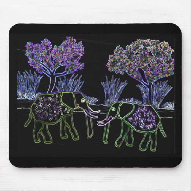 Electric Elephants Mouse Pad (Front)