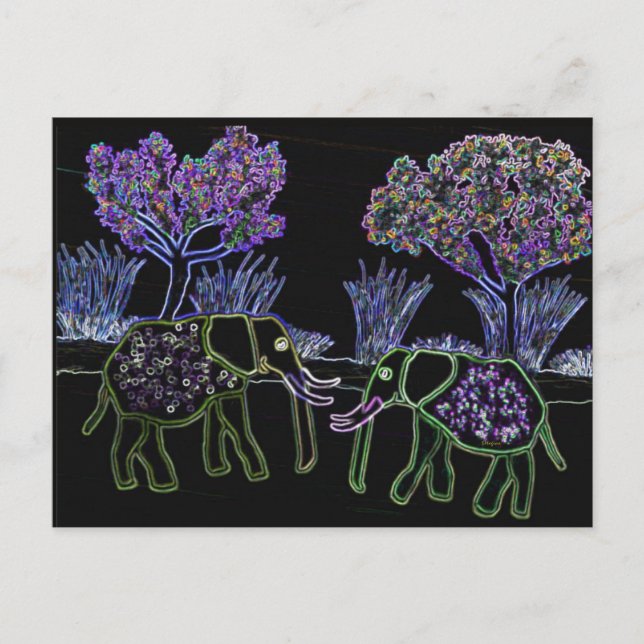 Electric Elephants Postcard (Front)