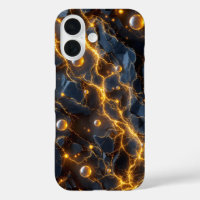 Electric Energy Abstract with Golden Lightning