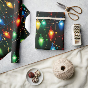 Electric Eve Bold Holiday Lights Wrapping Paper