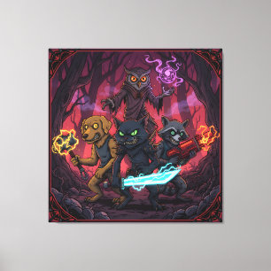 Electric Fantasy Animal Warrior Art Canvas Print