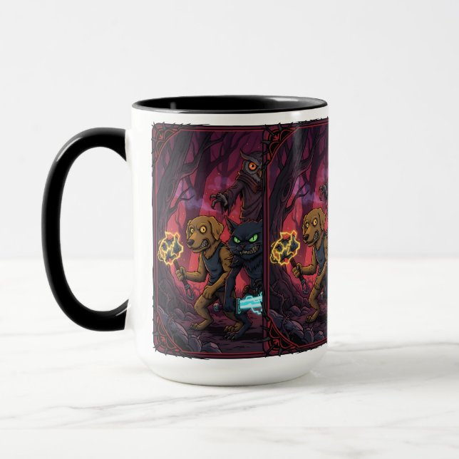 Electric Fantasy Animal Warrior Art Mug (Left)