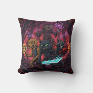 Electric Fantasy Animal Warrior Art Throw Pillow