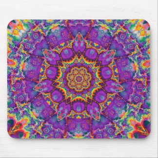 Electric Flower Purple Rainbow Kaleidoscope Art Mouse Pad
