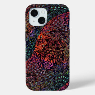 Electric Fractal Kaleidoscope Abstract Design iPhone 15 Case