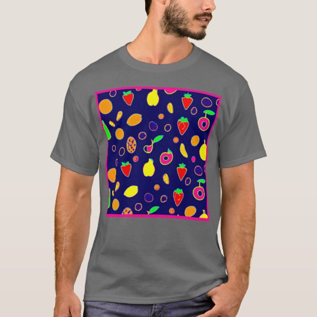 Electric Fruit Fiesta Design T-Shirt (Front)