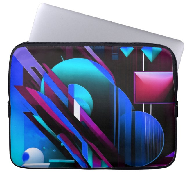 "Electric Geometry"  Laptop Sleeve (Front)