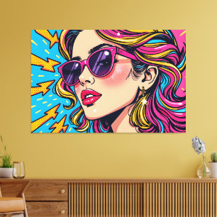 Electric Glam Pop Art - Dynamic Retro 80's Canvas Print