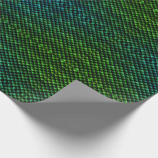 Electric Green Snake Skin Dragonscale Gift Paper (Corner)