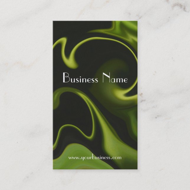Electric Green Swirl Technology Business Card (Front)