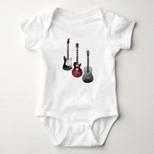 electric guitar, acoustic guitar baby bodysuit