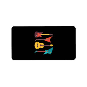 Electric Guitar And Acoustic Guitar Musician Gift Label