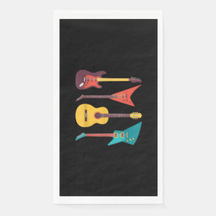Electric Guitar And Acoustic Guitar Musician Gift Napkin