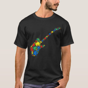Electric Guitar Autism Puzzle Women Men  Autism Aw T-Shirt