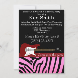 Electric Guitar Birthday Invitation #18
