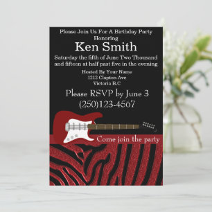 Electric Guitar Birthday Invitation #8