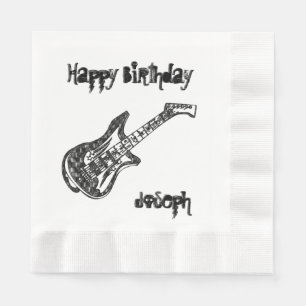 Electric Guitar Birthday Napkin