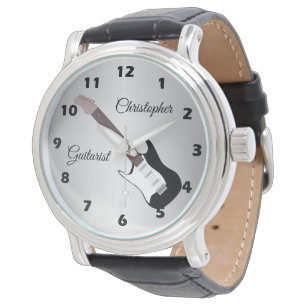 Electric Guitar Black Wrist Watch