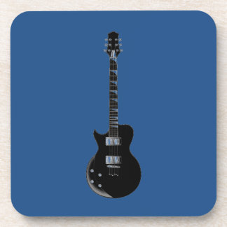 Electric Guitar Blue Black Pop Art Coaster