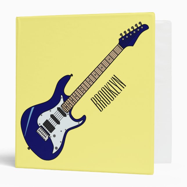 Electric guitar cartoon illustration binder (Front/Inside)
