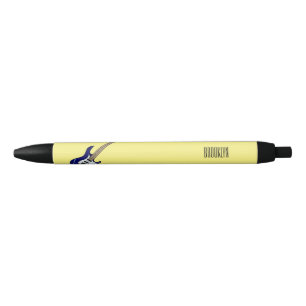 Electric guitar cartoon illustration black ink pen