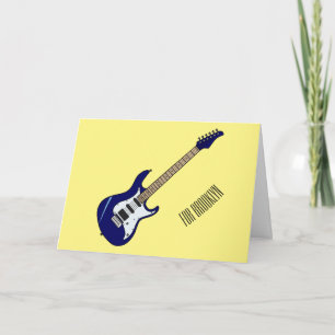 Electric guitar cartoon illustration card