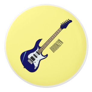 Electric guitar cartoon illustration ceramic knob