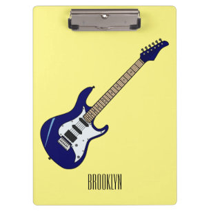 Electric guitar cartoon illustration clipboard