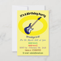 Electric guitar cartoon illustration