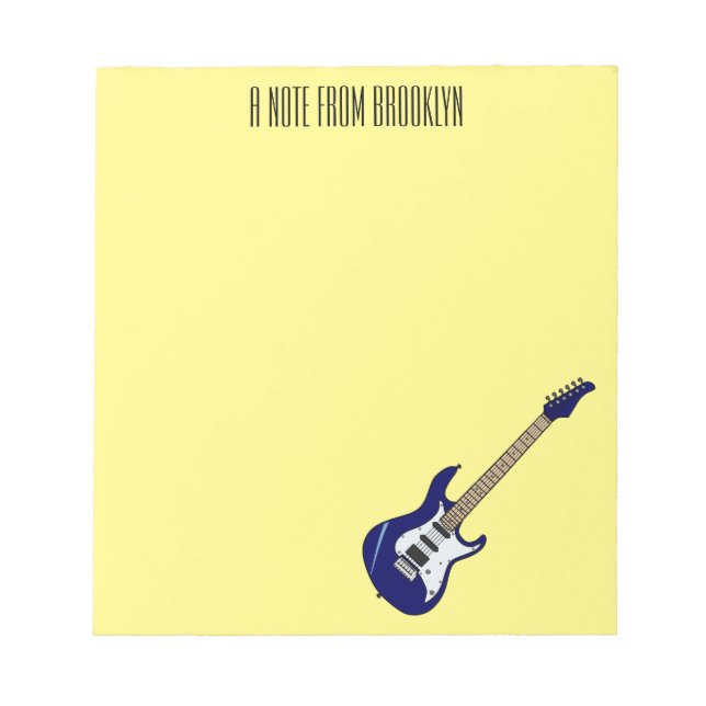 Electric guitar cartoon illustration notepad (Front)