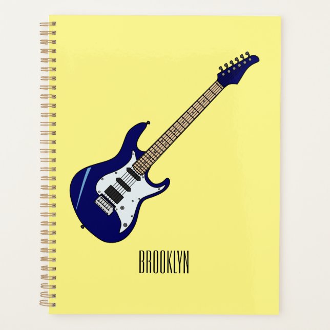 Electric guitar cartoon illustration planner (Front)