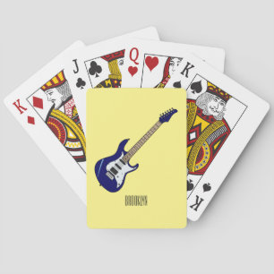 Electric guitar cartoon illustration playing cards
