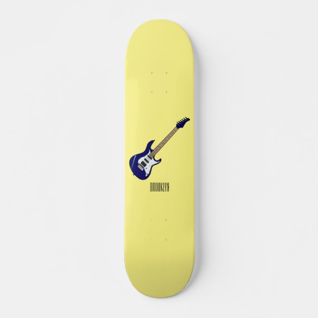 Electric guitar cartoon illustration skateboard (Front)