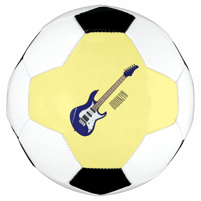 Electric guitar cartoon illustration soccer ball (Front)