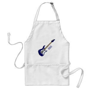 Electric guitar cartoon illustration standard apron