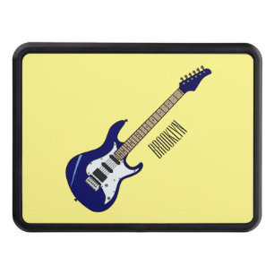 Electric guitar cartoon illustration trailer hitch cover