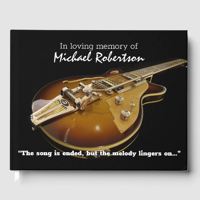 Electric Guitar Celebration of Life Guest Book (Front)