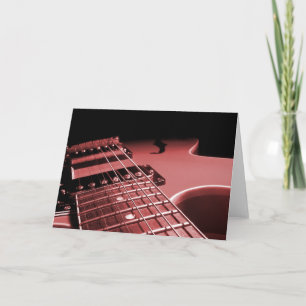 Electric Guitar Close Up Photo 6 String- Red Holiday Card