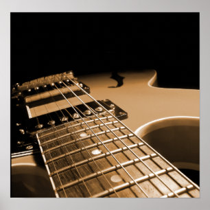 Electric Guitar Close Up - Spicy Orange Poster