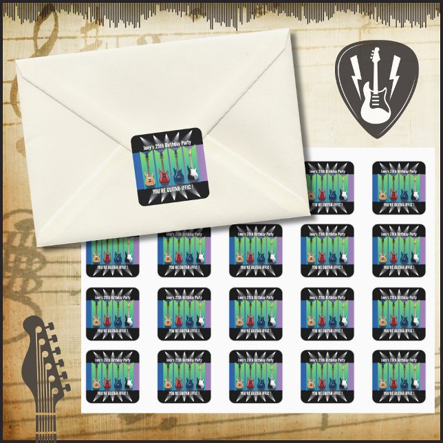 Electric Guitar Collection Spotlight Stickers (Electric Guitar Birthday Party )