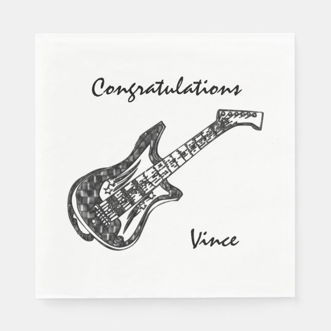 Electric Guitar Congratulations Napkin (Front)